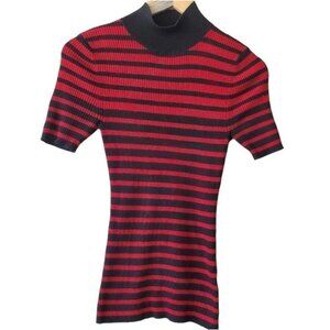 PREMISE STUDIO | Stripe Red &  Black Turtleneck